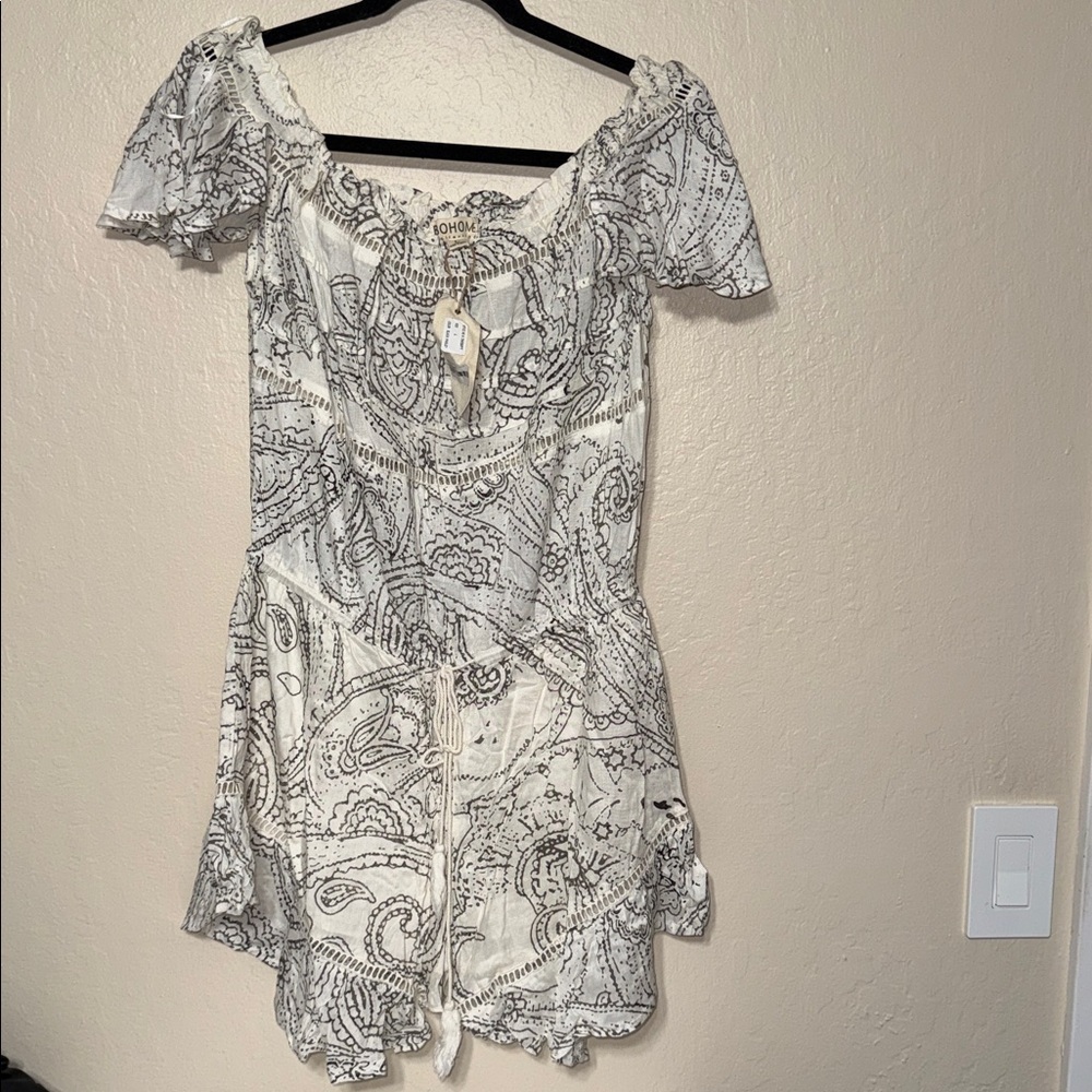 Bohme boho Monochrome Patterned short  jumpsuit size‎ large new with tag
